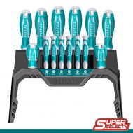 Комплект отвертки със стойка TOTAL, SL, PH, Tx, CrV, 14 части