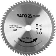 Карбиден диск за циркуляр, за рязане на дърво YATO, Ф 235 x 25.4, T 60