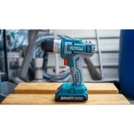 Акумулаторен винтоверт TOTAL Industrial, 20 V, 2 x 2.0 Ah Li-Ion, + аксесоари