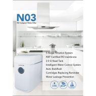 Система за филтриране на вода с обратна осмоза RO, HIDROTEK RO-50G-N03, 190 л/ден - синя