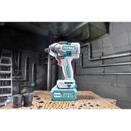 Акумулаторен ударен безчетков гайковерт TOTAL INDUSTRIAL, 20 V, 2 x 4 Ah