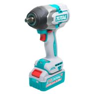 Акумулаторен ударен безчетков гайковерт TOTAL INDUSTRIAL, 20 V, 2 x 4 Ah