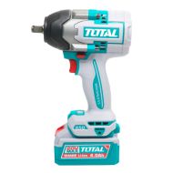 Акумулаторен ударен безчетков гайковерт TOTAL INDUSTRIAL, 20 V, 2 x 4 Ah
