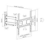 Стойка за телевизор за монтаж на стена, въртяща, 32" - 55"